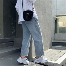 春季复古牛仔裤男长裤ins潮牌直筒韩版抽绳痞帅宽松休闲k85-p45图片
