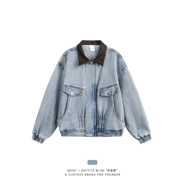 水洗褶皱廓形牛仔夹克JK4002特P78,男装夹克,星座908-1