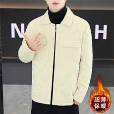 1018-MY921-P73秋冬新款男轻薄网格棉服外套休闲翻领百搭显瘦保暖，男装棉衣，星座1018
