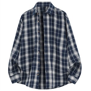 春季新款（跨境电商）格子男女情侣款潮流宽松格纹衬衣，男装衬衫，星座1107-1