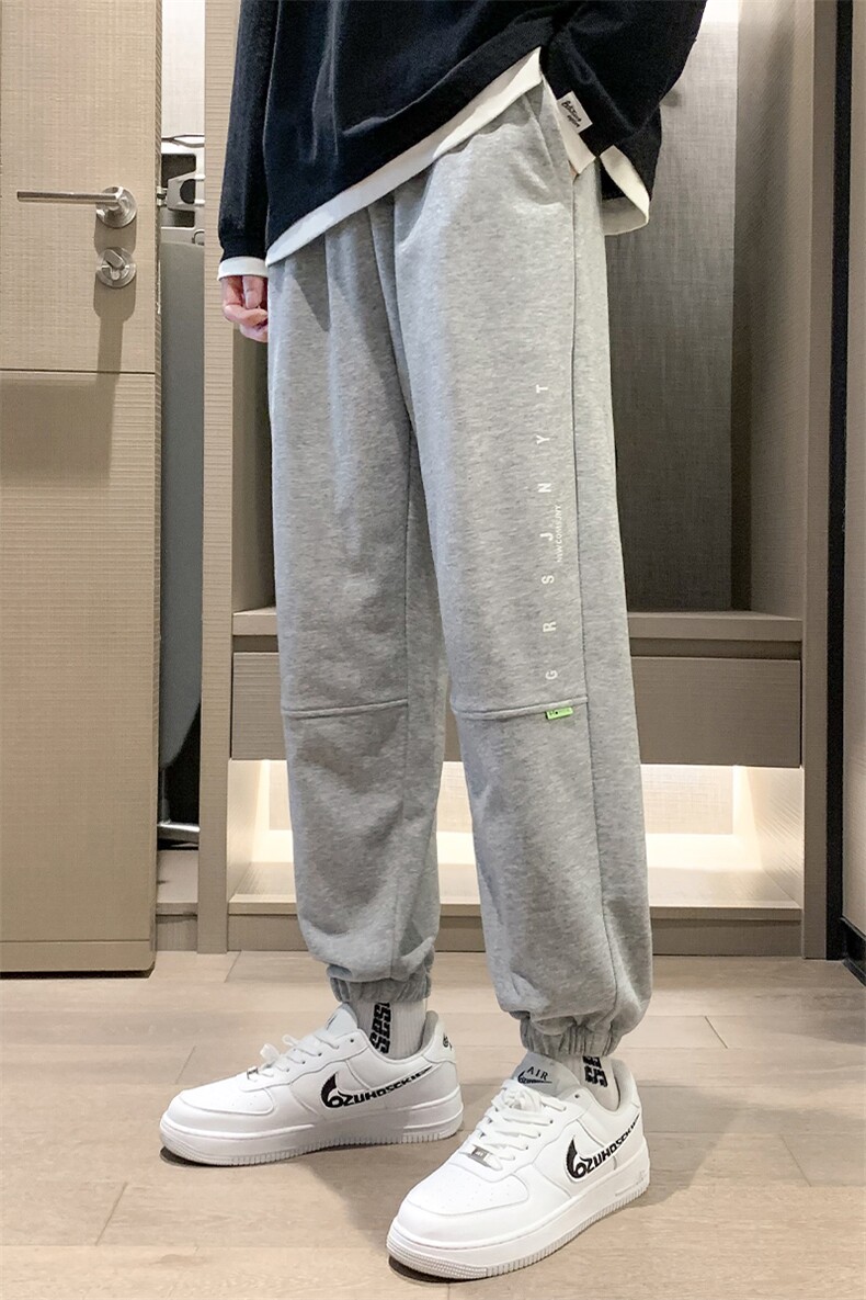 新款男纯色束脚港风休闲裤CX19-P35控58,男装休闲裤,星座717