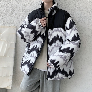 棉服男潮拼色情侣上衣港风加厚保暖宽松立领外套M0780-P90图片