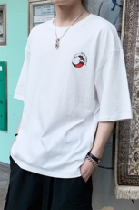 夏季青少年潮流印花短袖t恤男士休闲五分半袖上衣服DS342TP25，男装T恤，电商A102