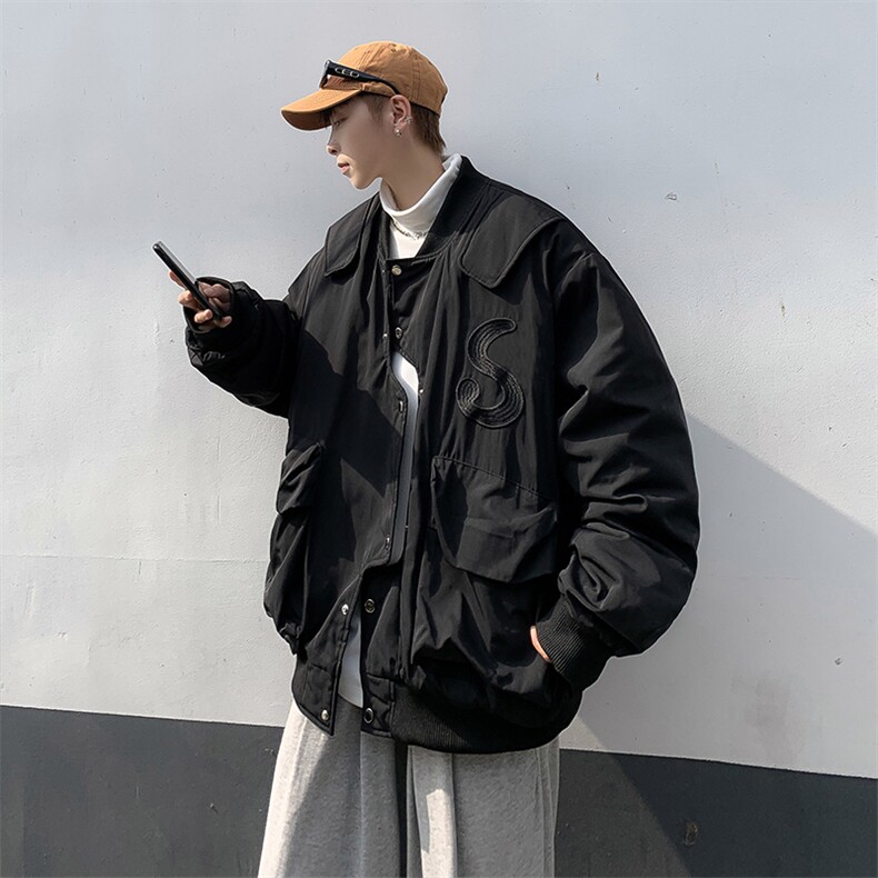 2023春季网红飞行服外套情侣休闲宽松百搭夹克JK09211-P55,男装夹克,星座308B-1