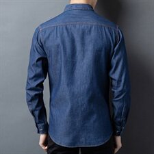 H5637钱塘2020-1秋冬精品男士牛仔百分百纯棉衬衣舒适P57，男装衬衫，钱塘207-1