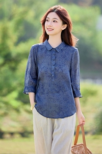 2026年夏季女短袖宽松苎麻常规文艺/优雅图片