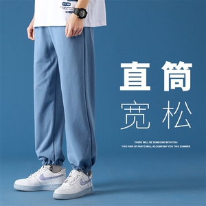 春夏季炸街卫裤男 ins港风日系宽松潮流束脚九分长裤子 K28/P25图片