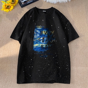 量大优供抖音视频 支持得物配合二开美式满天星亮片短袖T恤MTX215图片