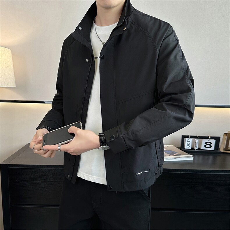 2026店主风春季立领简约休闲棒球服夹克外套男7719-P55，男装夹克，电商A413