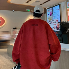 港风供抖音得物高品质直播美式麂皮绒宽松卫衣W3040P38，男装卫衣，电商C408(原B339-1)