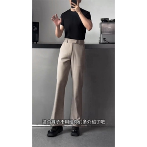 （量大价优)~春季褶皱垂感显瘦西装休闲微喇长裤 K06003 P45图片