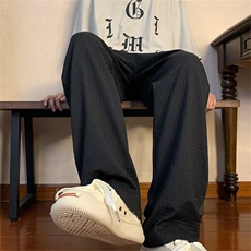 春夏季韩版高街休闲裤男帅拖地裤痞帅直筒潮流男女长裤K5060-P41，男装休闲裤，星座412-2