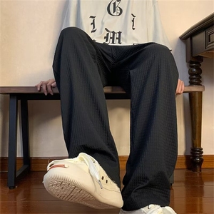 春夏季韩版高街休闲裤男帅拖地裤痞帅直筒潮流男女长裤K5060-P41图片