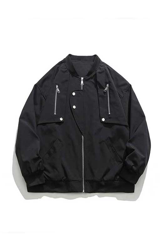 新款春季纯色男棒球风夹克宽松圆领工装休闲夹克外套JK3212-P80,男装夹克,电商A128