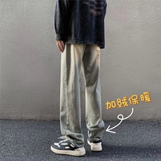 美式ins高街加绒加厚vid直筒黄泥牛仔裤货号K659P50加绒P65，男装牛仔裤，电商A063