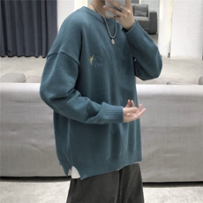 2021秋冬新品港风男生简约刺绣毛衣宽松针织衫229M12P65，男装针织衫/毛衣，星座229