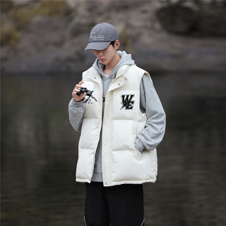 山系新标白鸭绒字母印花休闲羽绒马甲A247-MJ114特批115控168，男装背心/马甲，电商A247