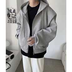 廓形双层复合连帽宽松卫衣美式高街潮牌双开拉链新款开衫情侣外套，女装短外套，星座218-1（原230）