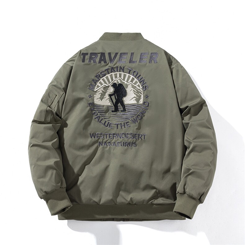 现货三色秋冬季潮牌夹克棉衣棒球服欧美街头飞行员外套情侣装,男装棉衣,电商A105