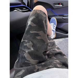 现货 夏季迷彩工装宽松阔腿直筒五分休闲短裤男 K5916-特P35 控59图片