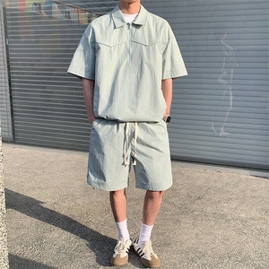 新款休闲短袖短裤套装图片