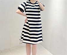 夏季新款，针织条纹连衣裙，女装连衣裙，唯她