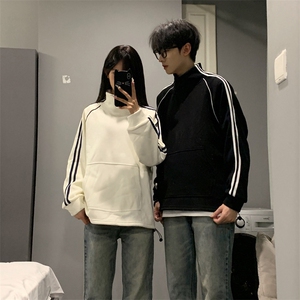 抖音得物高品质二开25秋冬美式高街重磅结构织带高领立领卫衣W66
