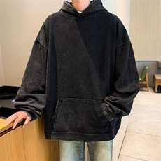 复古水洗做旧连帽卫衣男秋季新款美式潮牌宽松休闲外套BL50-P58，男装卫衣，星座1109-3