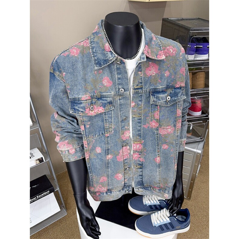 B221美式高街暗黑小众重工艺印花牛仔外套SY2537-特P70控118，男装工装外套，电商B221