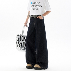 8XL-M 原牛！深蓝美式阔腿牛仔裤垂感慵懒休闲拖地直通裤K9139P68图片