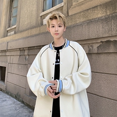 高品质夹克男!400克重磅美式开衫卫衣休闲百搭棒球服BQ55099特p65，男装夹克，星座610B-1