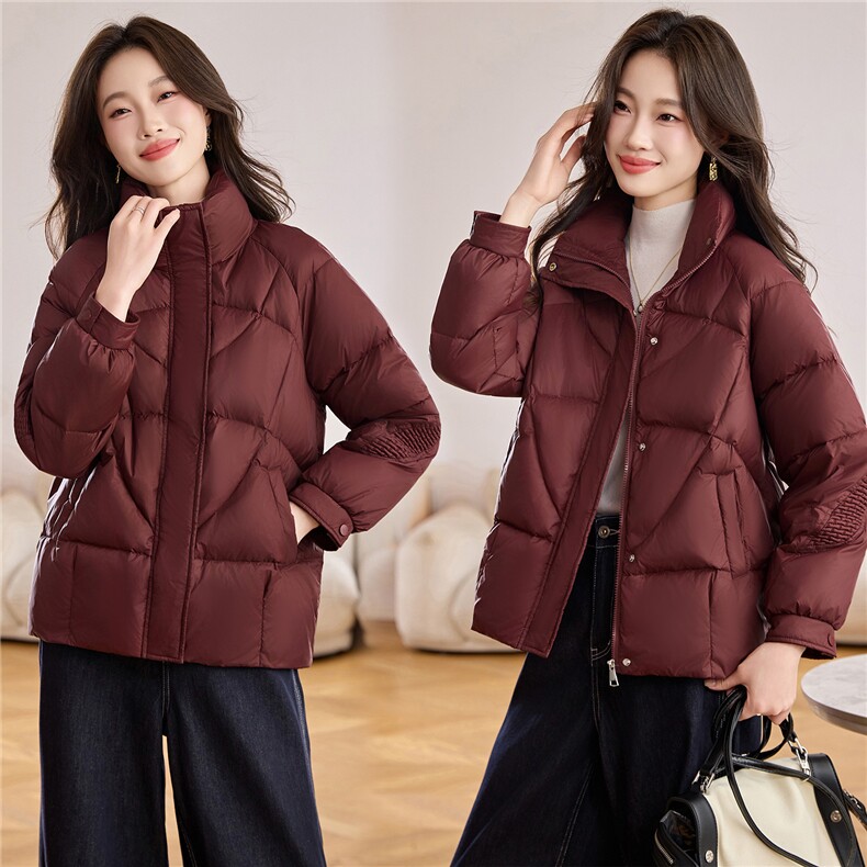 现货简约通勤2025年冬季白鸭绒羽绒服，女装羽绒服，木橙西子
