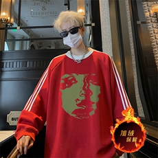 抖音得物供货提供视频秋冬重磅美式宽松织带圆领卫衣0316，男装卫衣，电商A486