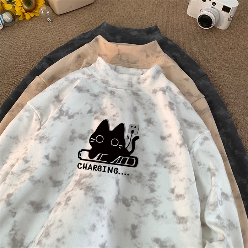 260克重磅扎染德绒半高领打底衫【有货】C403A-DR25381ZR-P25,男装T恤,电商C403A