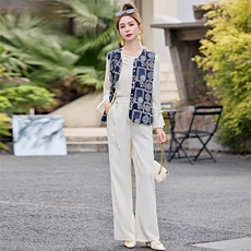 芷墨春季新款简约通勤百搭显瘦透气裤子舒适宽松显高显瘦裤女，女装休闲裤，芷墨服饰