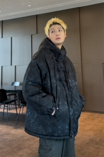 2025情侣款连帽棉衣棉服加绒加厚新中式盘扣棉袄外套G1616-P95，男装棉衣，星座207