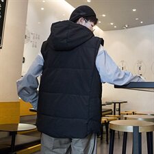 709-M11-P6020新款韩版休闲无袖连帽外套情侣棉衣马甲坎肩，男装棉衣，星座709