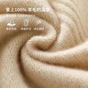 2024秋季新款男女通用纯色长袖圆领三股线羊毛衫图片