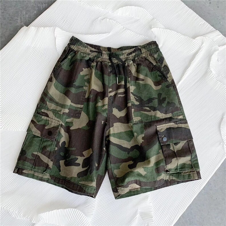 夏季迷彩短裤男潮牌多口袋工装裤流行新款日系潮流慵懒K6358-P32,男装牛仔裤,星座412-3