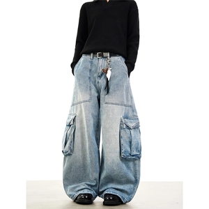 203-6 F2586 P52特 日系复古弯刀工装牛仔裤图片