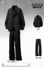 西服盘扣式96%绦纶4%氨纶M-5XL大码XF77071P85控128西裤78151P45，男装西服，星座227-7