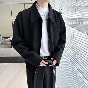 外套男潮高级感秋季垫肩行政夹克短款开衫拉链棒球服 W642图片