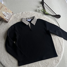 美式复古千鸟格Polo衫男女款秋老钱风长袖上衣cleanfit高级感卫衣，男装Polo衫，电商A233-1