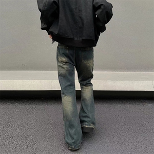 美式ins高街hiphop微喇重工艺水洗复古蓝牛仔裤货号K2322-1P60图片