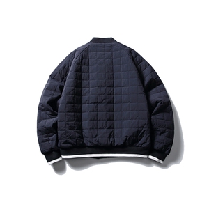 南夏乔装2025冬季新款日系刺绣格子加厚棉衣复古撞色V领休闲棉服图片