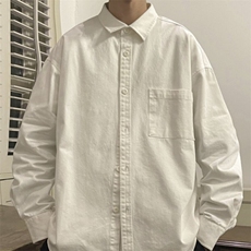 春秋纯色衬衫男长袖日系高级感上衣服慵懒风内搭宽松痞帅潮流衬衣，男装衬衫，星座218-1（原230）