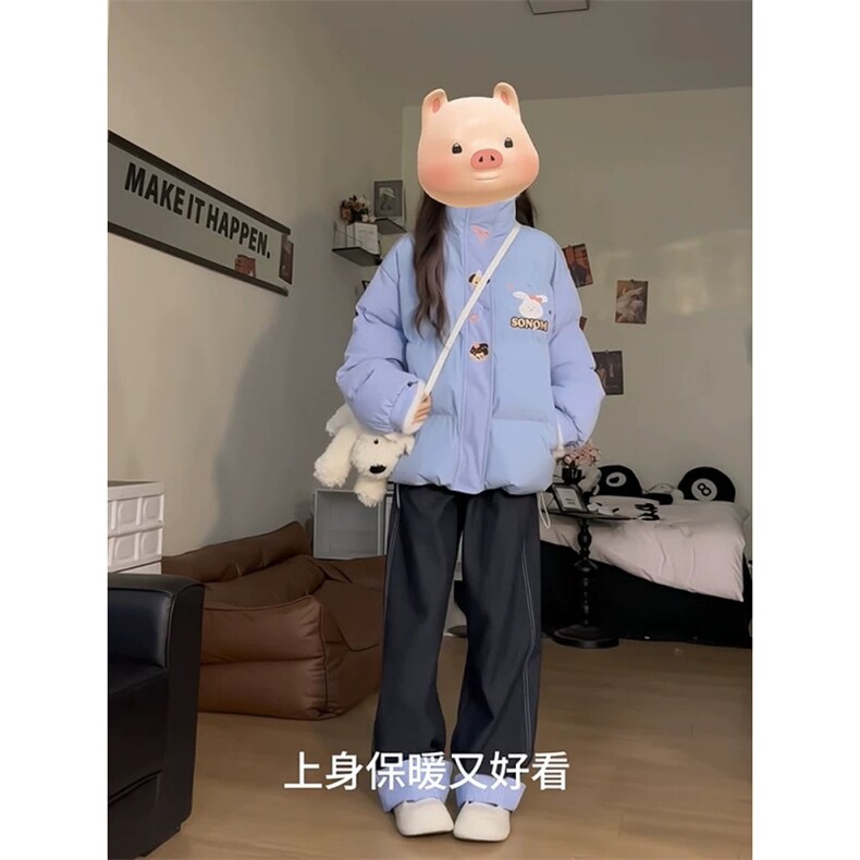女风 复古可爱风刺绣面包服棉衣ZM0129-P103图片