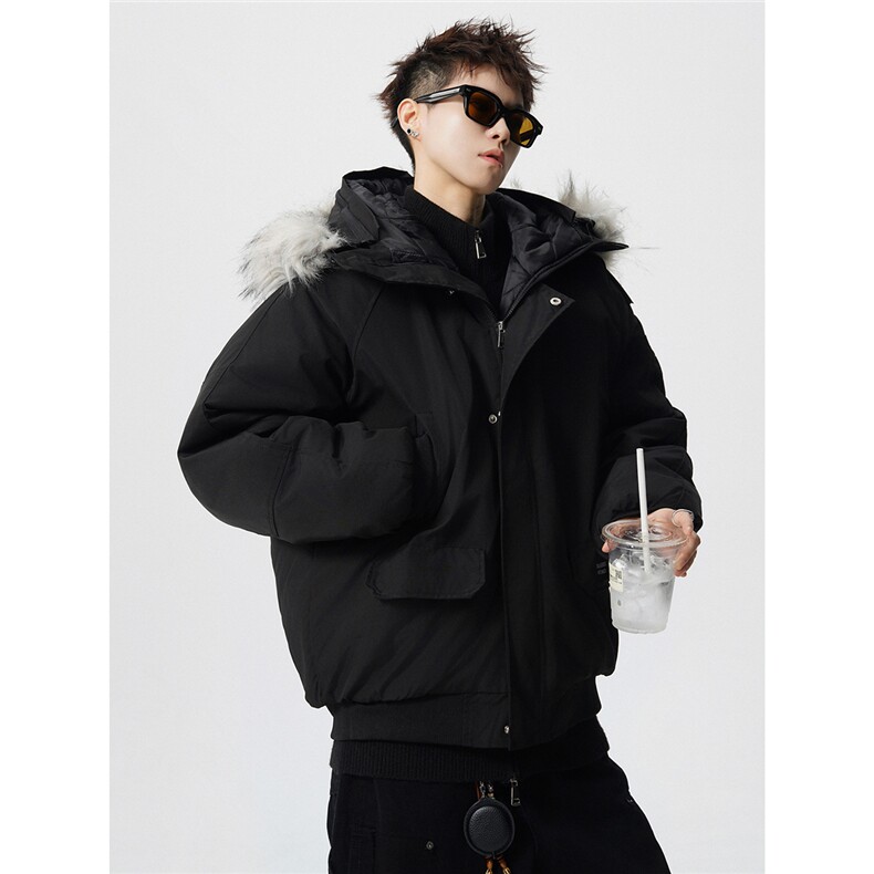连帽可脱卸毛领S-5XL大码：聚酯纤维棉衣男MY77917P138控198,男装棉衣,星座226-1