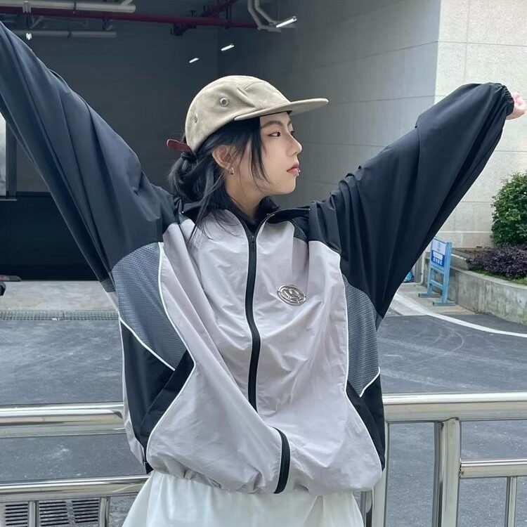 2025新款字母刺绣连帽宽松冰丝防晒衣YA124-P45，男装防晒衣，星座208-5