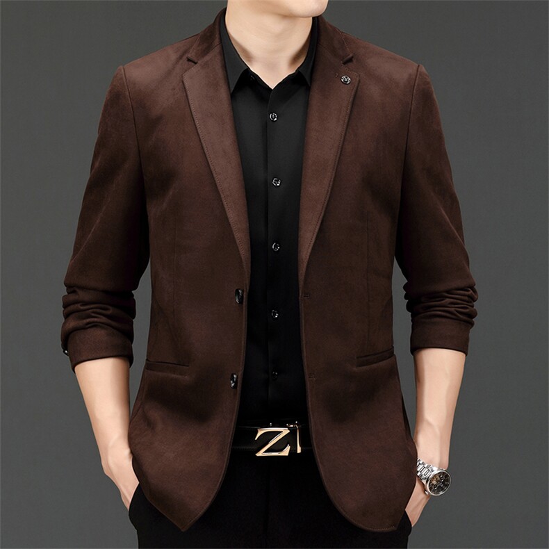 男士2023年秋季新款长袖休闲西服中青年纯色便服外套AJY9663-P180,男装西服,电商B212（原钱塘6029）